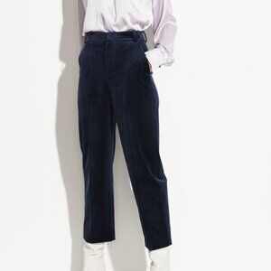 Vince Velvet Cropped Trouser in Baltic Size 6 NWT